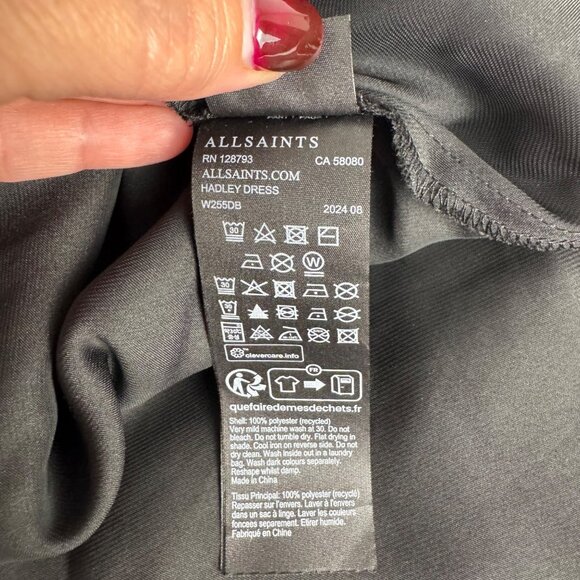 All Saints Hadley Slip Dress Metallic Gold Size 2 READ Column Midi Party - Picture 11 of 13